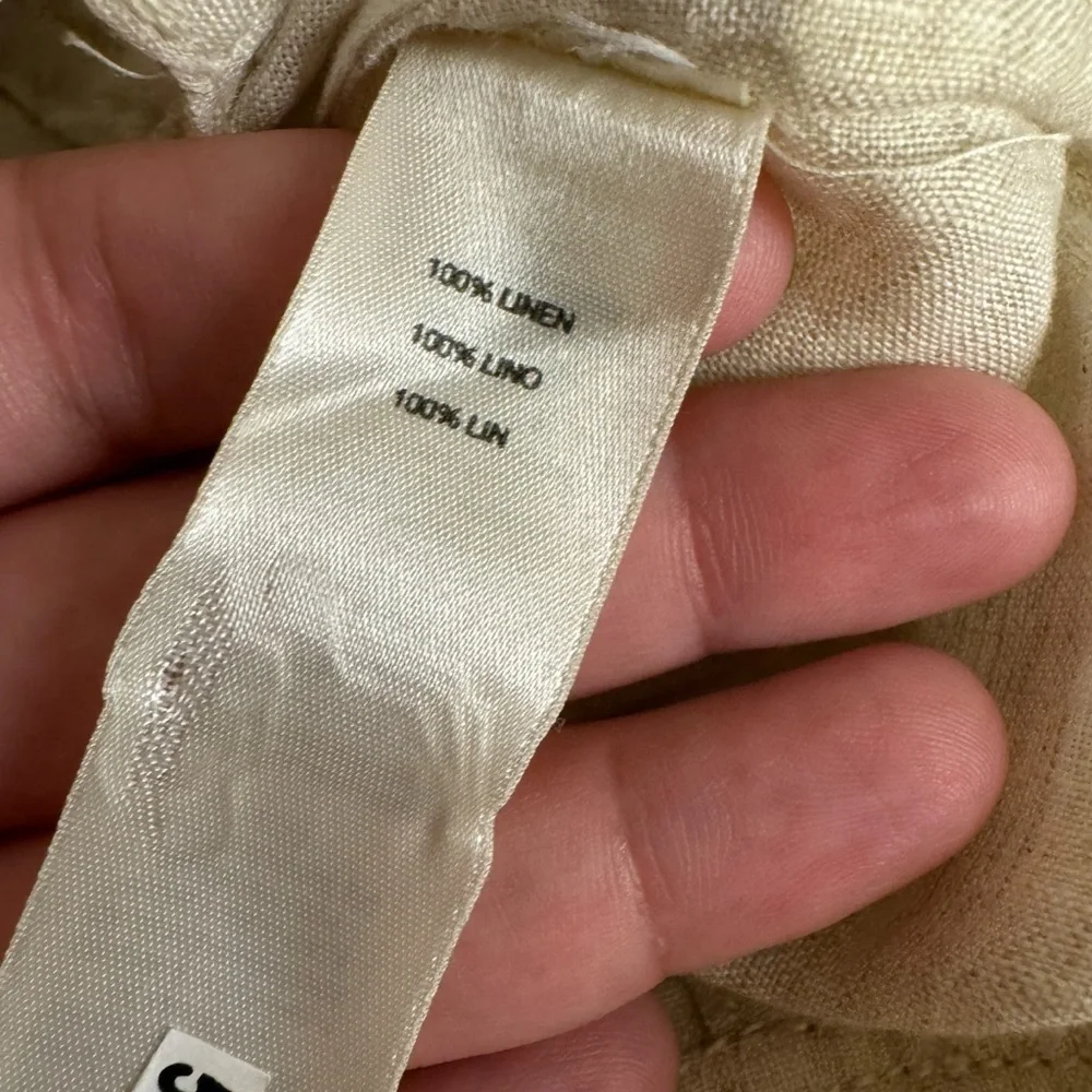 Chicos 100% Linen utility jacket 3/4 sleeve cream womens 1 US 8/medium unlined - Picture 5 of 11